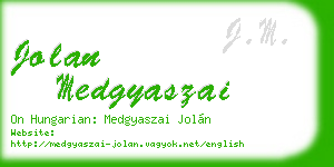 jolan medgyaszai business card